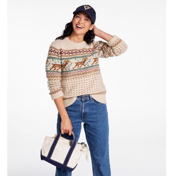 L.L. Bean Boat and Tote Mini in Black and Cream - Picture 2 of 7